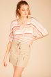 Multi Striped Surplice Top Discount