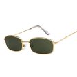 Rectangle Sunglasses | Gold Green For Discount