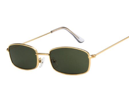 Rectangle Sunglasses | Gold Green For Discount