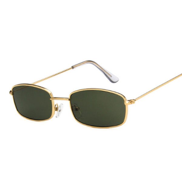 Rectangle Sunglasses | Gold Green For Discount