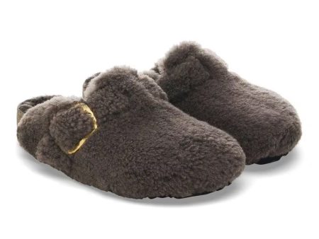 Birkenstock Boston Big Buckle Shearling N | Teddy Gray Fashion