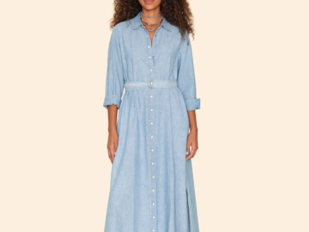 Dusty Blue Bowen Chambray Dress Online