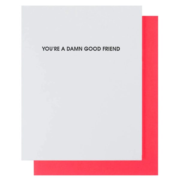 Damn Good Friend Letterpress Card on Sale