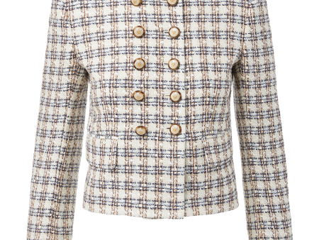 Bentley Tweed Jacket Ivory Camel Fashion