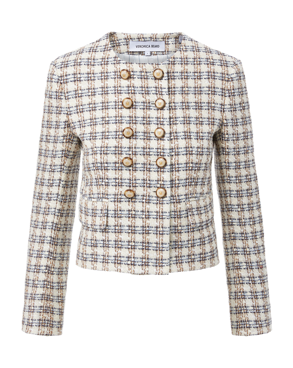 Bentley Tweed Jacket Ivory Camel Fashion