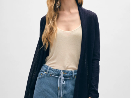 Linen Gauze Trapeze Cardigan Online now