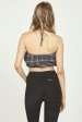 Grey Plaid Flannel Halter Bandeau Online now