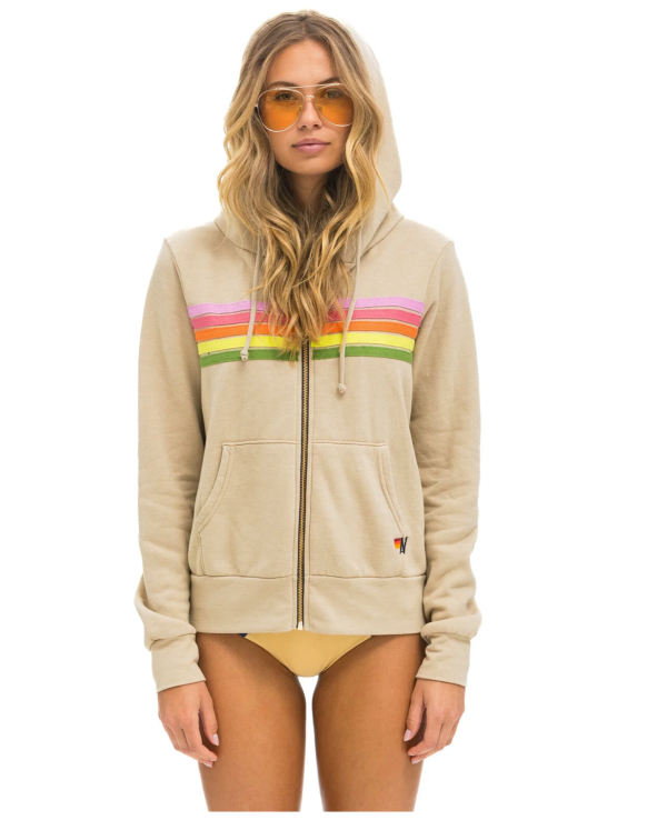 5 Stripe Hoodie Sand Pink Green Online Hot Sale