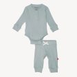 Magnetic Me LS Bodysuit & Pant | Mist Ribbed For Discount