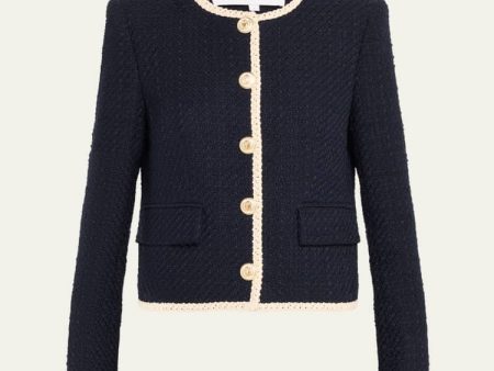 Mabel Cotton Jacket In Navy For Sale