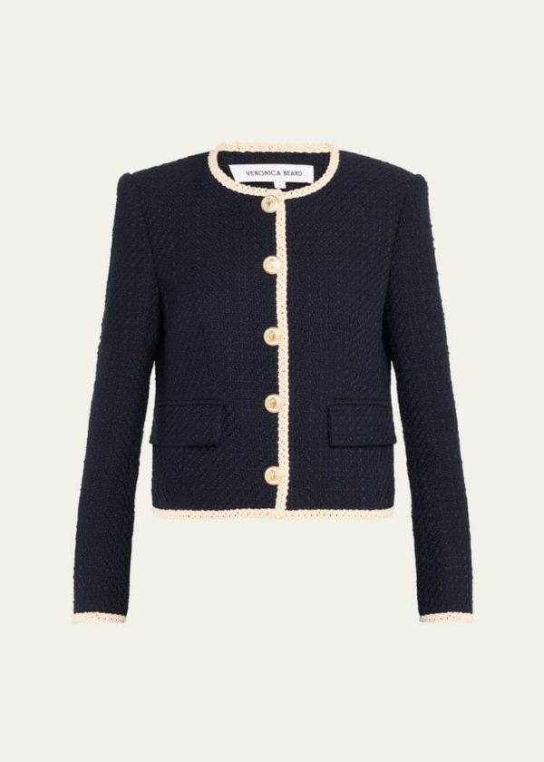 Mabel Cotton Jacket In Navy For Sale