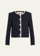 Mabel Cotton Jacket In Navy For Sale