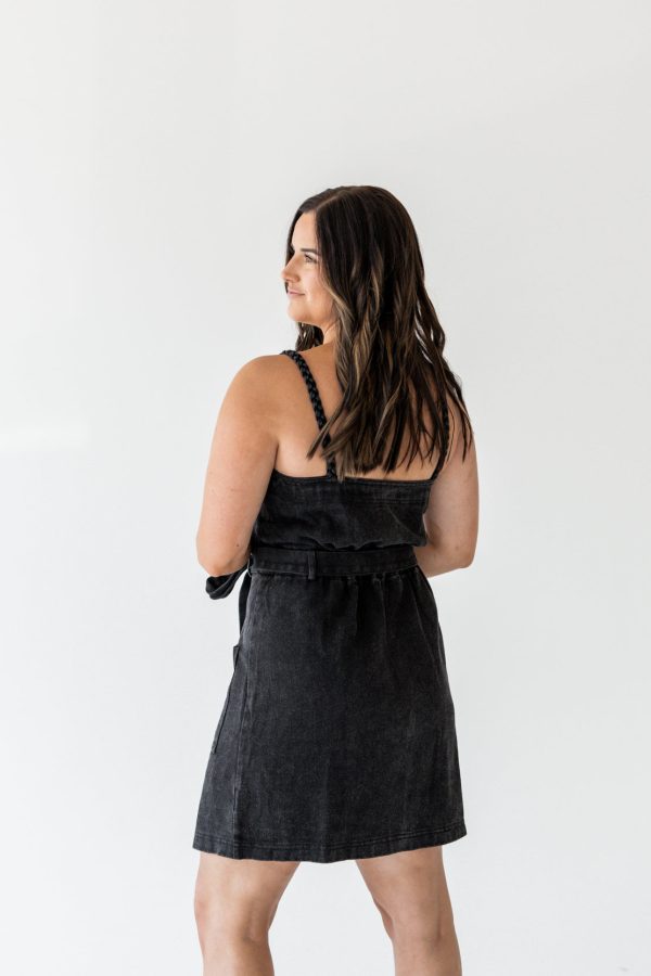 Brandi Button Down Mini Dress | Washed Black Sale