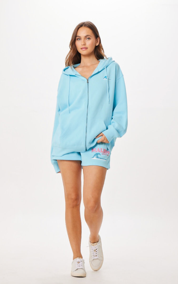 Tropical Blue Malibu Jet Setter Surf Wash Zip Up Fashion