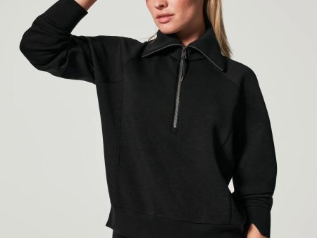 Spanx Airessentials Half Zip | Black For Discount