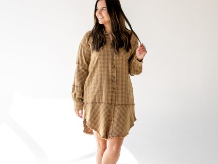 Gretchen Oversized Shirt Dress | Mocha For Sale