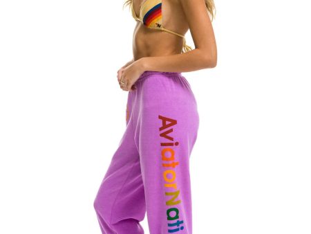 AVIATOR NATION Neon purple SWEATPANTS For Sale