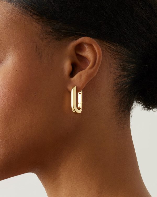 U-Link Earrings Gold Hot on Sale