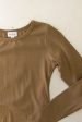 Gigi Long Sleeve Ribbed Bodysuit | Tan For Discount