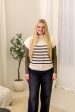 Layla Striped Sweater Vest | Cream Black Discount