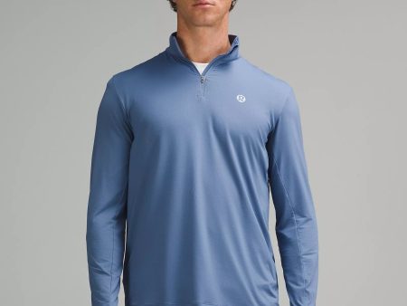 Men s Long Sleeve Golf Half Zip | Oasis Blue For Discount