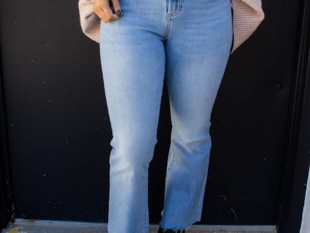 Happi High Rise Basic Cropped Flare Jean | Light Blue Fashion