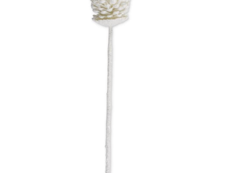 53874A-WH 29  Snowy Pinecone Stem Online Hot Sale