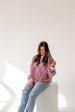 Classic Striped Oversized Crewneck | Raspberry Combo For Discount