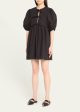 Cotton Poplin Tie Mini Dress Black Supply