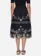 Kingsley Embroidered Skirt in Black Sale