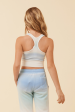 Blue Skies Ombre Tie Dye Brushed Hacci Racerback Crop Top Online Hot Sale