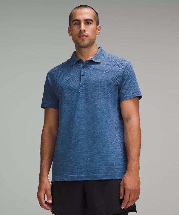 Men s Metal Vent Tech Polo Shirt | Night Sea Soft Denim For Cheap