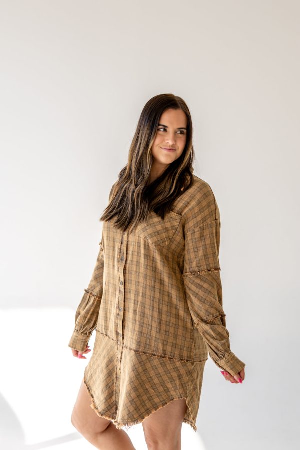 Gretchen Oversized Shirt Dress | Mocha For Sale