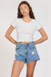 Camp Malibu  Harbor Grey Rib Hacci Cropped Tee on Sale