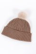 Cable Knit Pom Pom Beanie | Taupetastic on Sale