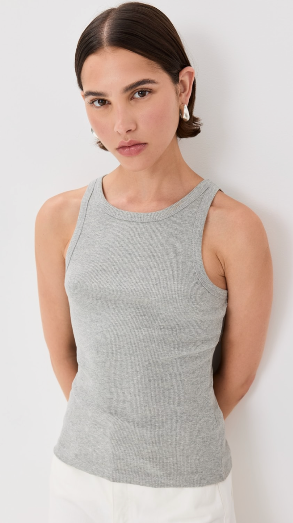 Jennifer Rib Tank Heather Grey Discount