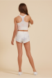 Soft White Multi Palm Tree Hacci Short Discount