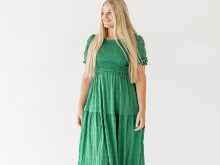 Scarlett Ruffled Maxi Dress | Green For Sale