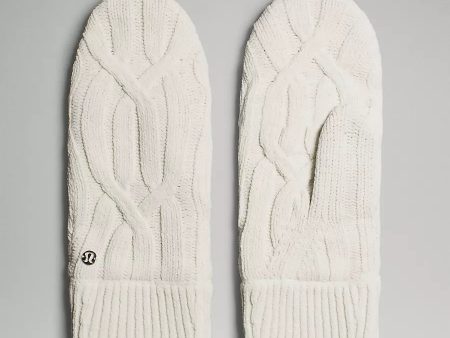 Cable Knit Fleece Lined Mittens | Bone Sale