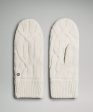 Cable Knit Fleece Lined Mittens | Bone Sale