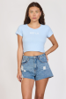 Surf LA  Surfside Blue Rib Hacci Cropped Tee Online Hot Sale