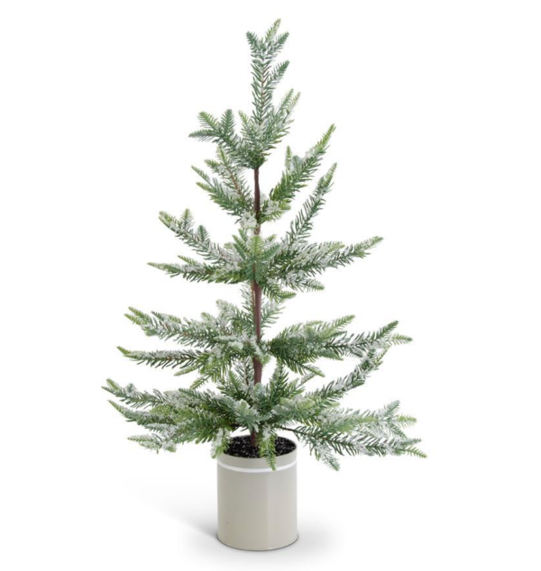 54331A 22  Snowy Pine Tree Metal Pot For Cheap