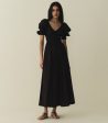 Ischia Black Cotton Poplin Maxi Dress Online Sale