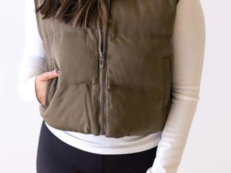 Issey Puffer Vest | Antique Bronze For Cheap