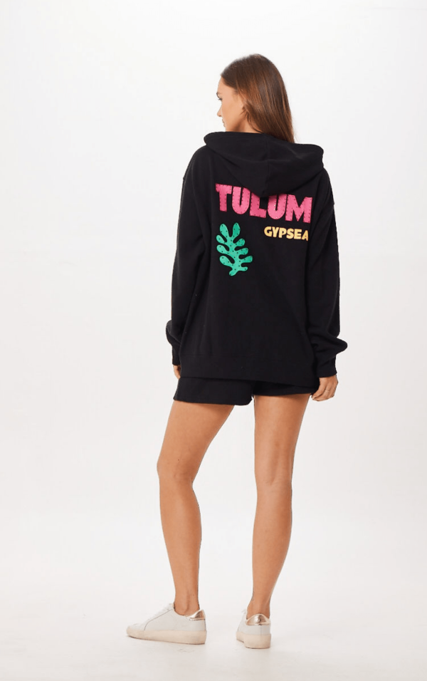 Black Tulum Jet Setter Surf Wash Zip Up Online now