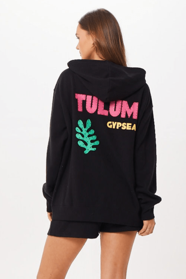 Black Tulum Jet Setter Surf Wash Zip Up Online now