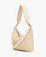 Moyen Messenger Cream Woven Leather For Cheap