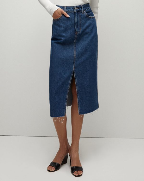 Victoria denim midi skirt For Sale